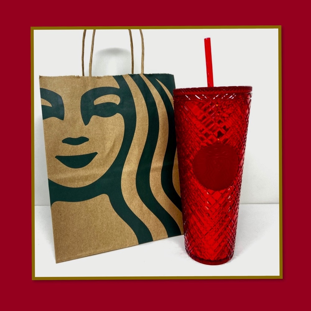 STARBUCKS RED JEWELED HOLIDAY 2021 COLD CUP VENTI 24 OZ